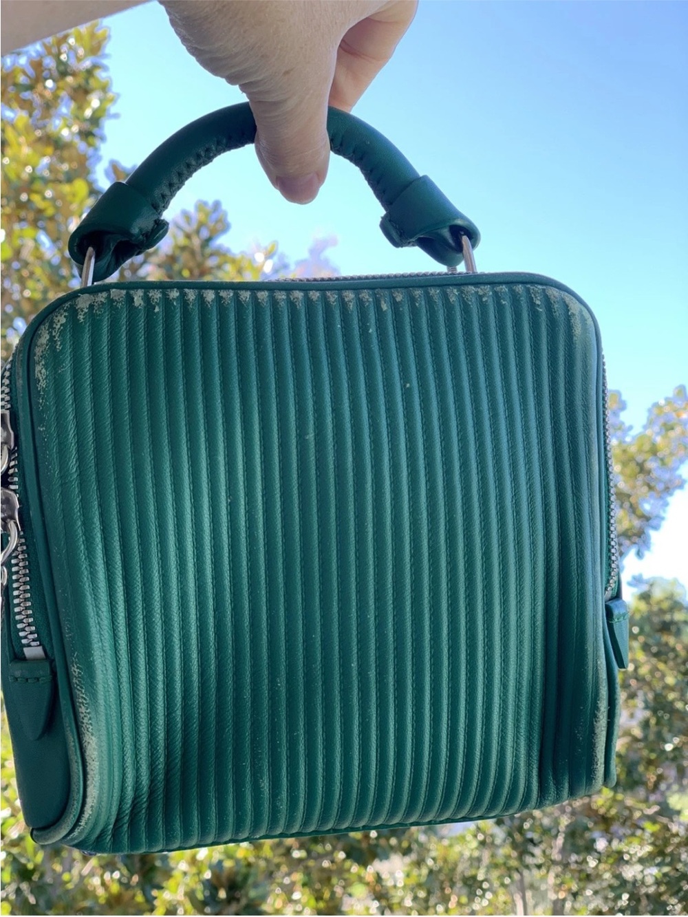 3.1 Philip Lim Leather small Bag In green with silver hardware